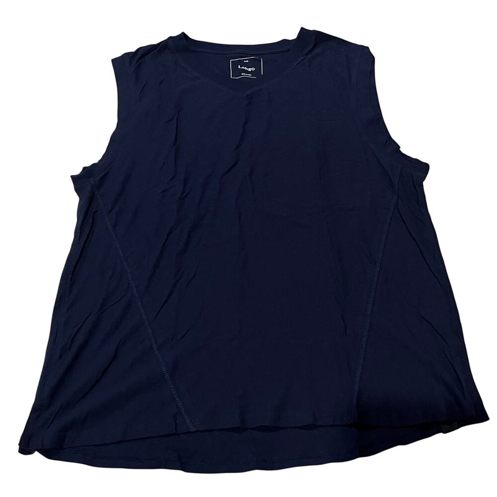 15-31(1) LAHGO Lunya NWOT $70 Transdry Supima Cotton Restore Tank Top Navy Small